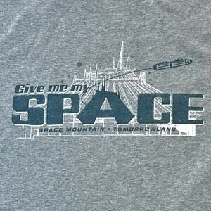 Disney Parks Tomorrowland Space Mountain Give Me My Space Graphic T-Shirt Gray M